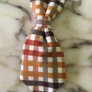 Autumn Checked Fabric XS Dog Bowtie
